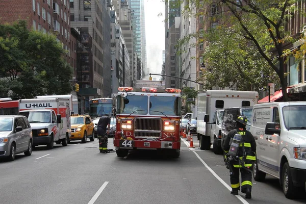 Octubre 2020 Nueva York Una Importante Fuga Gas Edificio Calle — Foto de Stock