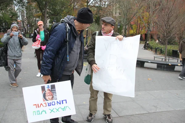 Νοεμβρίου 2020 Νέα Υόρκη Ηπα Άνθρωποι Διαμαρτύρονται Ενάντια Στο Κλείδωμα — Φωτογραφία Αρχείου