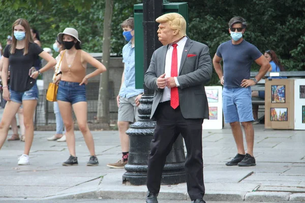 Septiembre 2020 Nueva York Estados Unidos Hombre Vestido Como Presidente — Foto de Stock