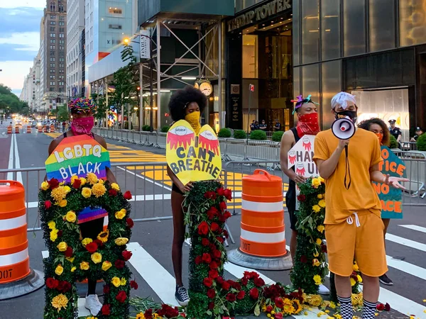 Black Lives Matter Protesto Trump Tower Julho 2020 Nova York — Fotografia de Stock