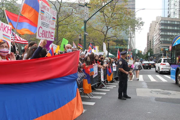 Oktober 2020 New York Sommige Armeniërs New York Protesteren Eisen — Stockfoto