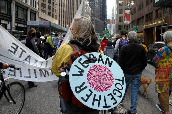 Nova York Eua 2020 Protesto Pacifico Clima Nova York Protesto — стоковое фото