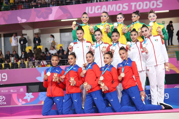 Lima Perú 2019 Pan Final Ginastica Ritmica Final Conjunto Ginastica —  Fotos de Stock