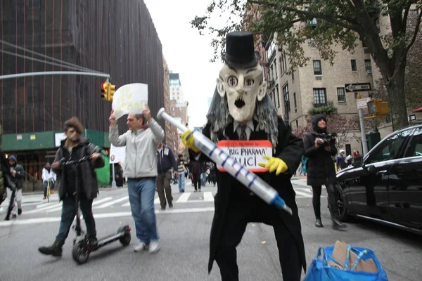 November 2020 New York Usa Folk Protesterar Mot Stängningen Borgmästare — Stockfoto