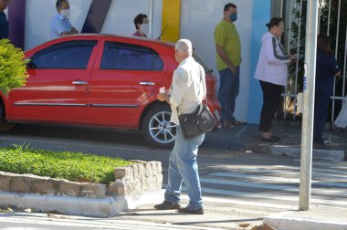 Flu vaccination campaign. March 23,2020,Osasco,Sao Paulo,Brazil: The first day of vaccination campaign against influenza and H1N1 flu held at health center UBS Helena Marry 