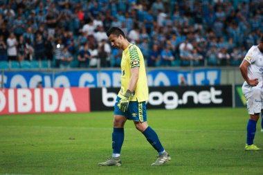 Porto Alegre - Ekim 02, 2019: Gremio 'ya karşı oynanan maçta, Amerika' nın Copa Libertadores takımının yarı finallerinde 1. maçta geçerlidir.