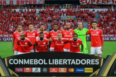 PORTO ALEGRE - FEB 11, 2020: INTER VS UNIVERSIDAD DE CHILE - scored during the return match against Univerisad de Chile, validated by the second phase of the Copa Libertadores da America 2020, at the stadium