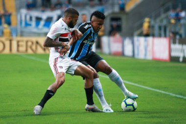 Porto Alegre - Ekim 02, 2019: Gremio 'ya karşı oynanan maçta, Amerika' nın Copa Libertadores takımının yarı finallerinde 1. maçta geçerlidir.