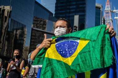 SAO PAULO, SP, 07.05.2020 -  Protests against Jair Bolsonaro in sao Paulo, Brasil  