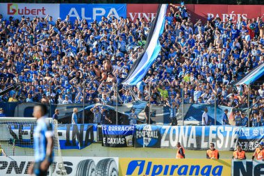 Porto Alegre - Ekim 02, 2019: Gremio 'ya karşı oynanan maçta, Amerika' nın Copa Libertadores takımının yarı finallerinde 1. maçta geçerlidir.