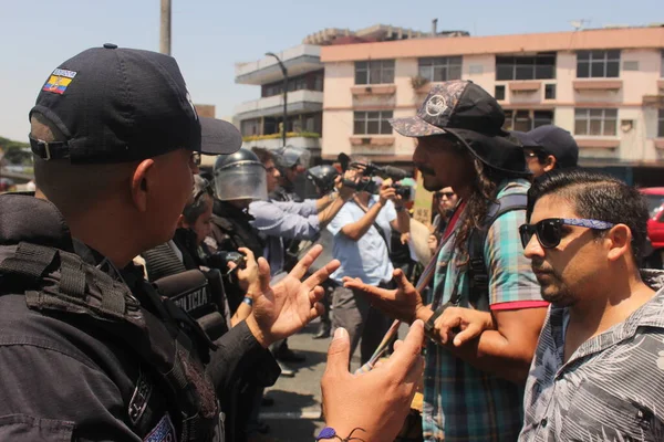 Guayaquil Guayas 2019 Pessoas Protestando Equador — Fotografia de Stock