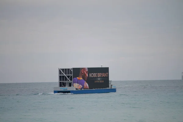 Miami Usa 2020 Why Kobe Bryant Tribute Boat Miami Beach — Stok fotoğraf