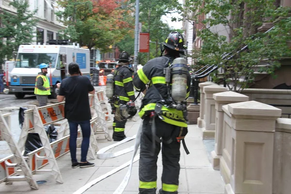 Octubre 2020 Nueva York Una Importante Fuga Gas Edificio Calle —  Fotos de Stock