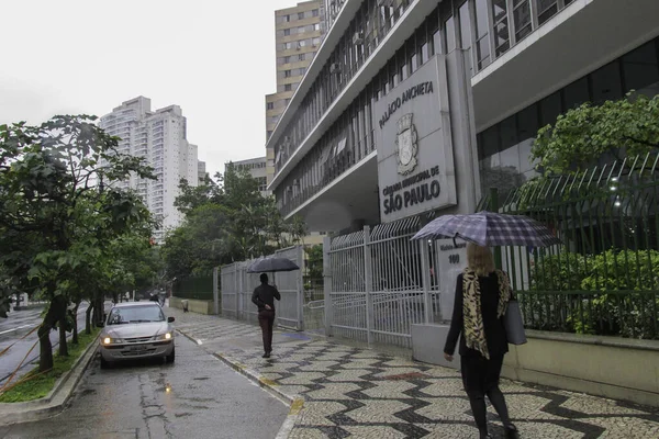 Κρύο Και Βροχερή Μέρα Στο Σάο Πάολο Οκτωβρίου 2020 Σάο — Φωτογραφία Αρχείου