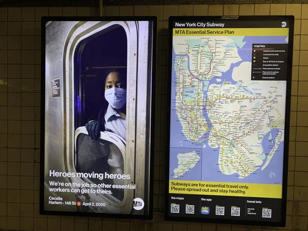 Brooklyn Eua 2020 Covid Metro Outdoor Metro Mostram Importancia Das — Stock Fotó