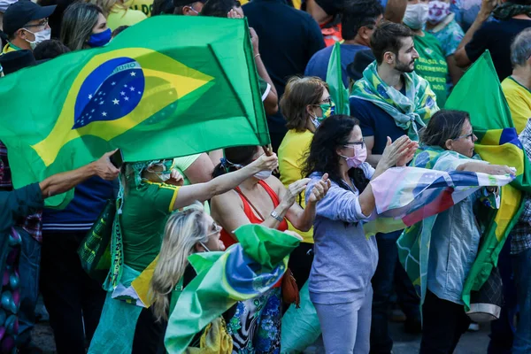 Президент Бразилии Посетил Порту Алегри Время Пандемии Ковид Апреля 2020 — стоковое фото
