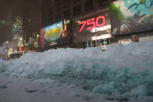 December 2020 New York Usa Even Heavy Snow Falling Times — Stock Photo, Image