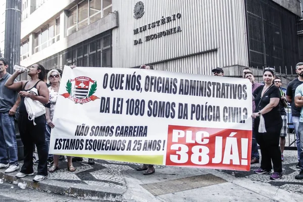 Sao Paulo 2019 Protest Von Bürgern Vor Dem Polizeigebäude Brasilien — Stockfoto