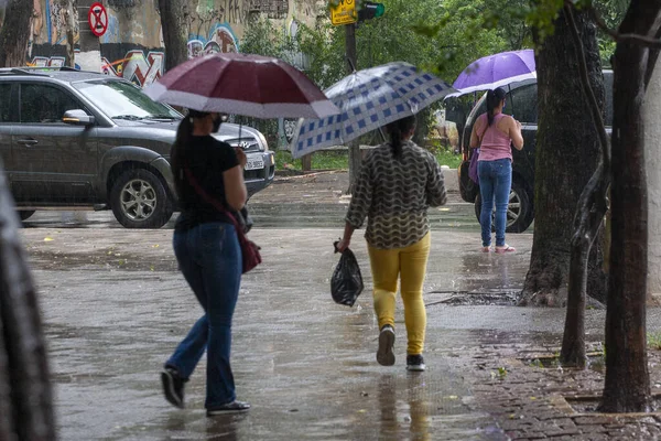 Ιανουαρίου Σάο Πάολο Βραζιλία Κίνηση Των Ανθρώπων Που Προστατεύουν Τον — Φωτογραφία Αρχείου