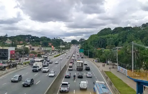 Trafic Sao Paulo Octobre 2020 Sao Paulo Brésil Circulation Intense — Photo