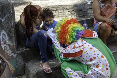 Sao Paulo 'da Covid-19' un ortasında Çocuklar Günü Tatili. 12 Ekim 2020, Sao Paulo, Brezilya: Coronavirus salgını (covid-19) nedeniyle, Bela Vista / Bixiga, Sao Paulo 'daki Perola Byington Meydanı' nda düzenlenen 13.