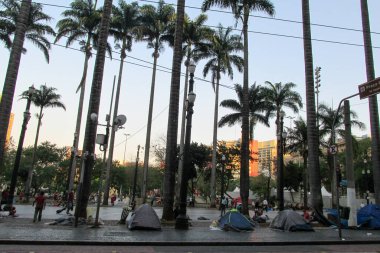 Sao Paulo 'daki evsiz insanlar. 6 Eylül 2020, Sao Paulo, Brezilya: Coronavirus salgınının ortasında Sao Paulo 'nun orta bölgesinde büyük bir evsiz hareketi var.