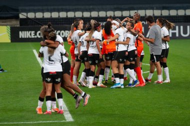 Corinthians, Palmeiras 'a karşı: Brezilya Ulusal Kadın Futbol Ligi. 16 Kasım 2020, Sao Paulo, Brezilya: Corinthians ve Palmeiras arasındaki futbol maçı Neo Quimic 'teki Brezilya Ulusal Kadın Futbol Ligi yarı finallerinin rövanşı için oynanmıştır.