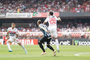 PORTO ALEGRE - FEB 22, 2020: GREMIO - during a match against Gremio, validated by the semifinal of the Gaucho 2020 Championship, at the Beira-Rio stadium, in Porto Alegre