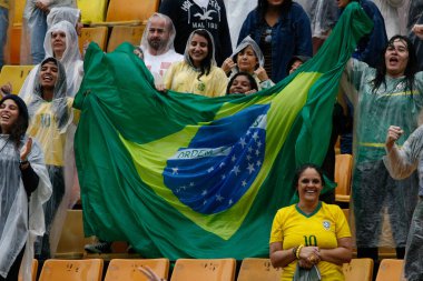 SAO PAULO, SP, 01.09.2019 - BRASİL-ŞİLİ. Comemoracao da selecao chilena que ganhou da selecao Brasileira nos penaltis, valida pelo Copa Uber Internacional de Futebol Feminino, no Estadio do Pacaembu, na zona oeste da capital paulista, na tarde deste