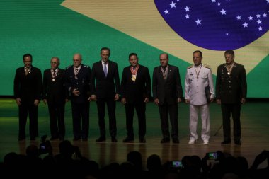SAO PAULO, SP, 12.11.2019 - Vice-president of Brazi Hamilton Mourao and Minister of Defence Fernando Azevedo on opening of industrial Sao Paulo 