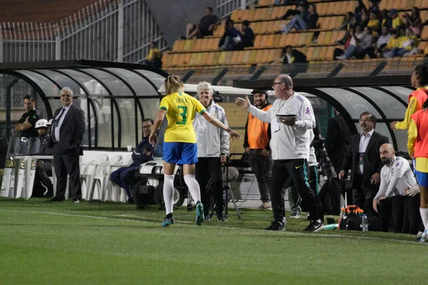 Sao Paulo 2019 Brasil Argentina Comemoracao Jogadora Erika Faz Seu — 스톡 사진