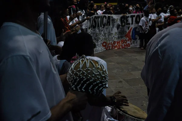 Ludzie Składają Hołd Zmarłemu Blackmanowi Joao Alberto Listopada 2020 Porto — Zdjęcie stockowe
