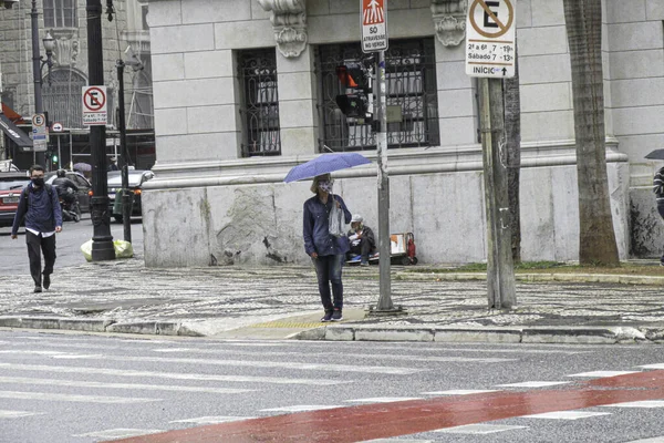 Día Frío Lluvioso Sao Paulo Octubre 2020 Sao Paulo Brasil — Foto de Stock