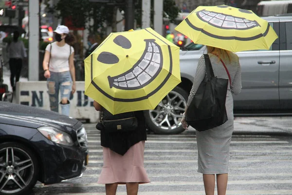 Septiembre 2020 Nueva York Estados Unidos Una Ligera Lluvia Ciudad — Foto de Stock