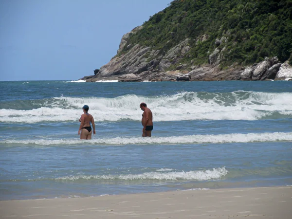 Florianopolis 2020 Movimiento Personas Playa Praia Matadeiro — Foto de Stock