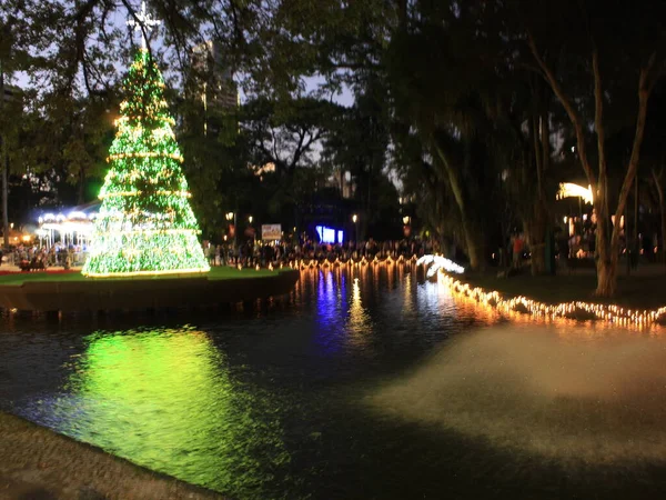 Curitiba 2019 Χριστουγεννιάτικες Διακοσμήσεις Στην Πλατεία Σάντος Ανδρέας — Φωτογραφία Αρχείου