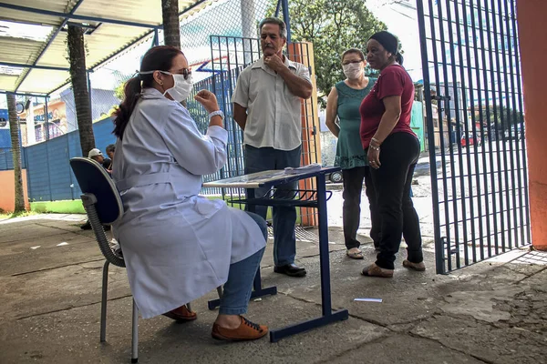 Sao Paulo Daki Paulista Bulvarı Nda Kurulan Çadırda Covid Karşı — Stok fotoğraf