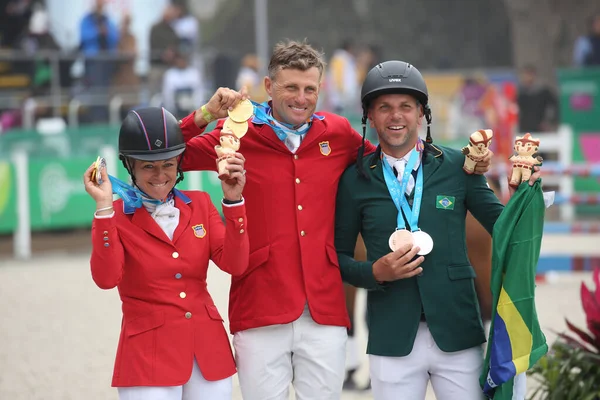 Lima Peru 2019 Pan Final Hipismo Salto Carlos Parra Brasil — ストック写真