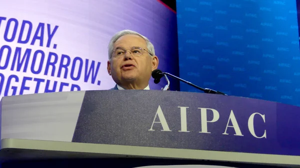 Senator Robert Menendez Speaks Aipac — Stock Photo, Image