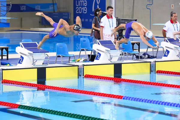 Lima Perú 2019 Natacao Final 400 Livre Masculino Com Ouro — Foto de Stock