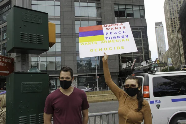 Nieuw Vreedzaam Protest Voor Vrede Voor Armeniërs New York Oktober — Stockfoto