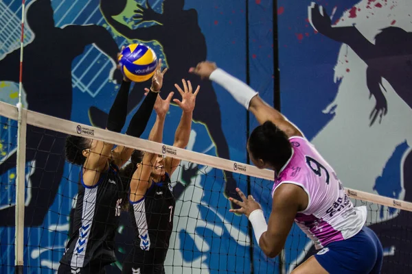 Sao Paulo 2020 Superliga Pinheiros Sao Caetano Volleyball Match Valid — Stock Photo, Image