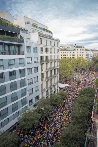 Barcelona Esp Catalunha 2019 Manifesto Pela Independência Barcelona Espanha — Fotografia de Stock
