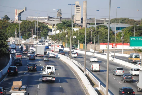 Verkeer Sao Paulo Oktober 2020 Sao Paulo Brazilië Zwaar Verkeer — Stockfoto