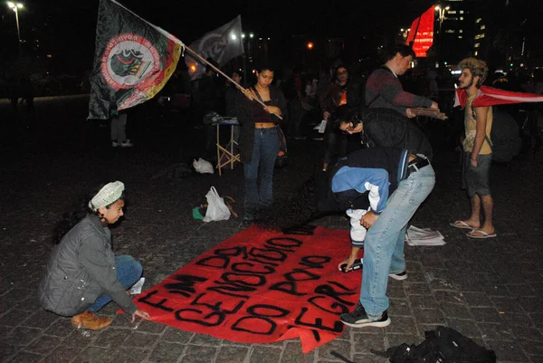 Σάο Πάολο 2019 Άνθρωποι Εκδηλώνονται Για Κλίμα — Φωτογραφία Αρχείου