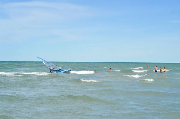 Int Movement Beach Rimini September 2020 Rimini Italy Though Many — Stock Photo, Image