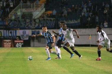 Porto Alegre - Ekim 02, 2019: Gremio 'ya karşı oynanan maçta, Amerika' nın Copa Libertadores takımının yarı finallerinde 1. maçta geçerlidir.