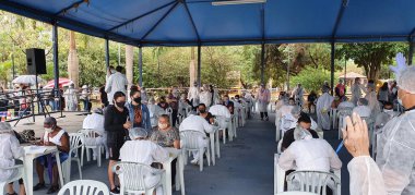 GuARULHOS, Sao Paulo - 11 Ocak 2020: bir salgın sırasında COVID 2019