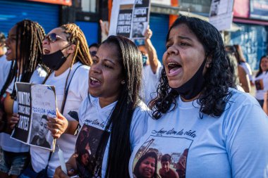 Bir genç olan Guilherme 'nin Americanopolis' te öldürülmesini protesto etmek. 21 Haziran 2020, Americanopolis, Sao Paulo, Brezilya: Aile ve arkadaşları genç Guilherme 'nin öldürülmesi için adalet talep eden barışçıl bir gösteri düzenlediler