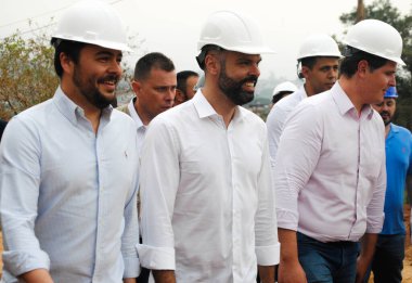 Sao Paulo Belediye Başkanı UPA kliniğini ziyaret etti. 21 Temmuz 2020, Sao Paulo, Brezilya: Sao Paulo Belediye Başkanı Bruno Covas, eski federal şerif yardımcısı Antonio Goulart, konsey üyesi Rodrigo Goulart ve UPA Maria Antonieta 'nın çalışmalarını ziyaret etti., 